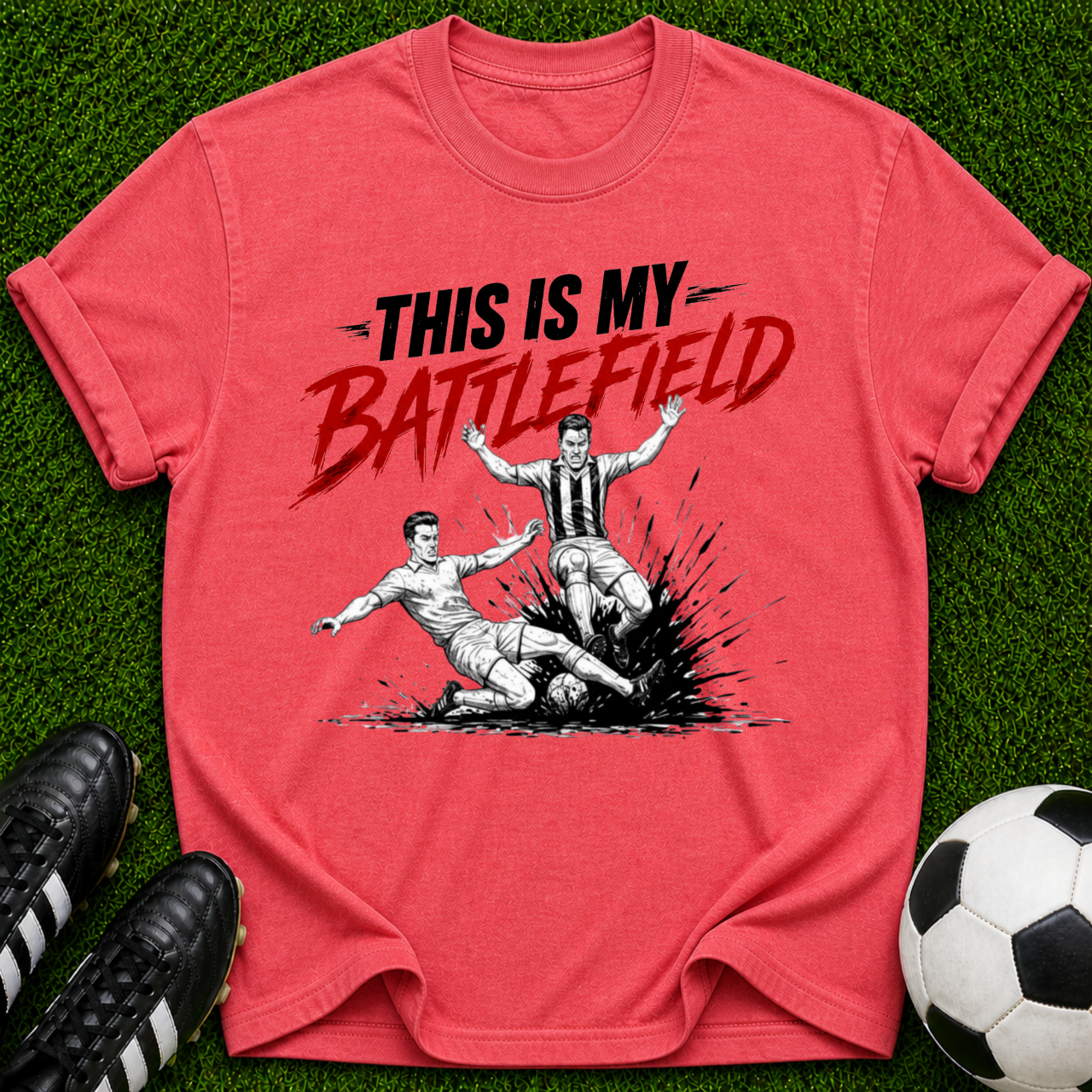 This Is My Battlefield T-shirt | Soccer Slide Tackle Graphic