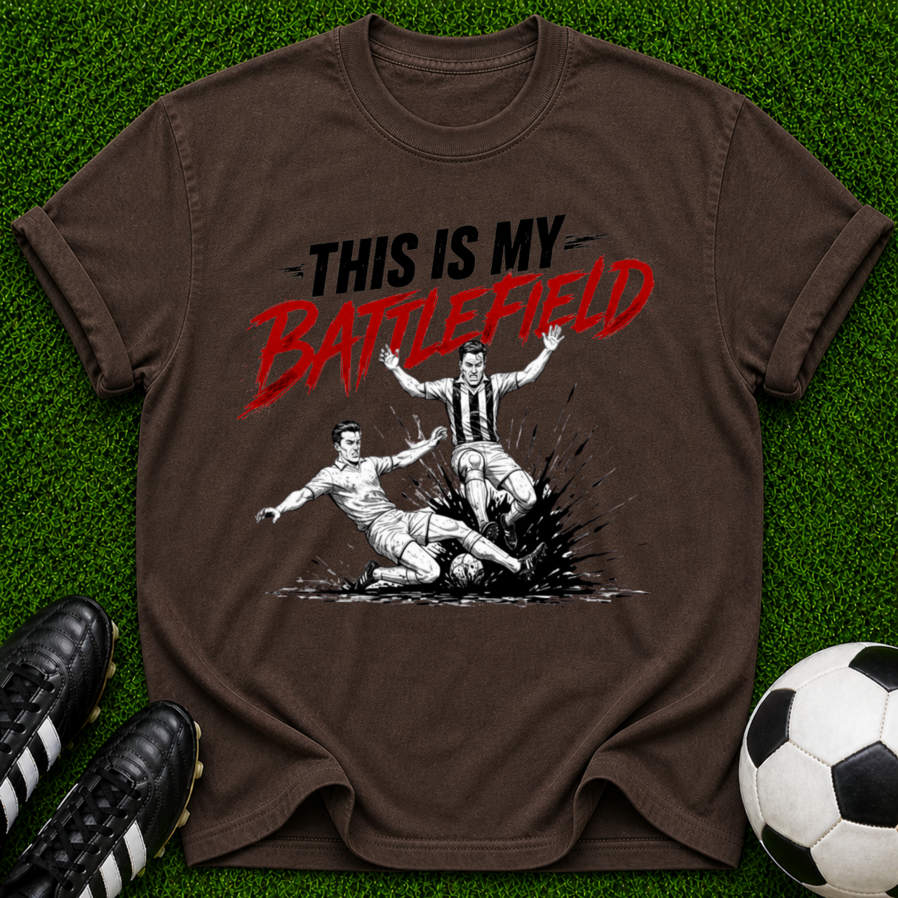 This Is My Battlefield T-shirt | Soccer Slide Tackle Graphic