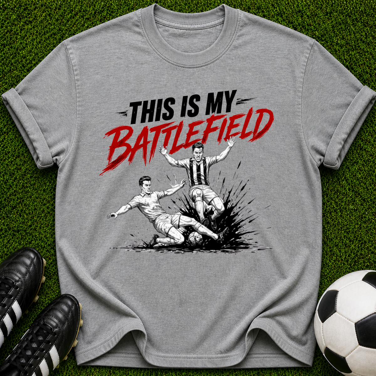 This Is My Battlefield T-shirt | Soccer Slide Tackle Graphic