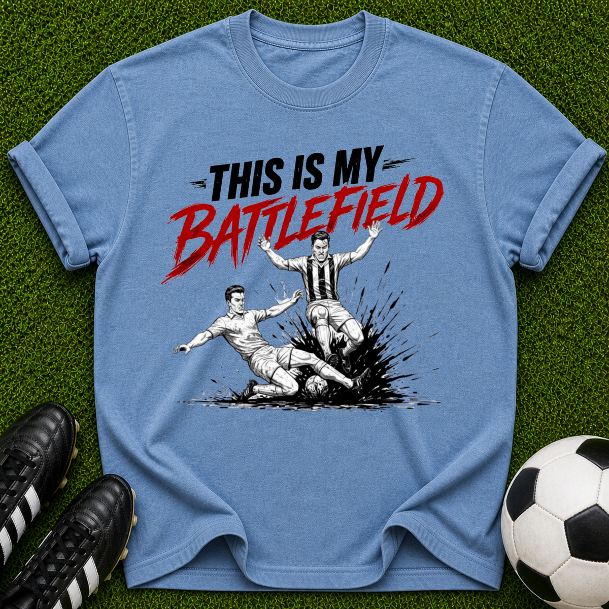 This Is My Battlefield T-shirt | Soccer Slide Tackle Graphic