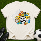 Retro Soccer Mascot collage T-shirt