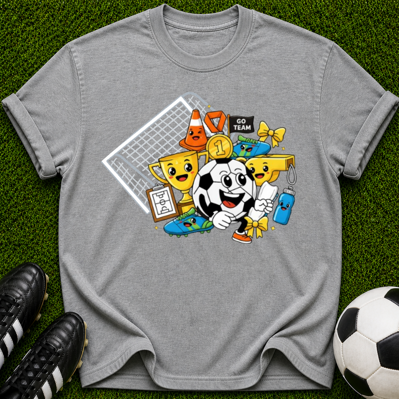 Retro Soccer Mascot collage T-shirt