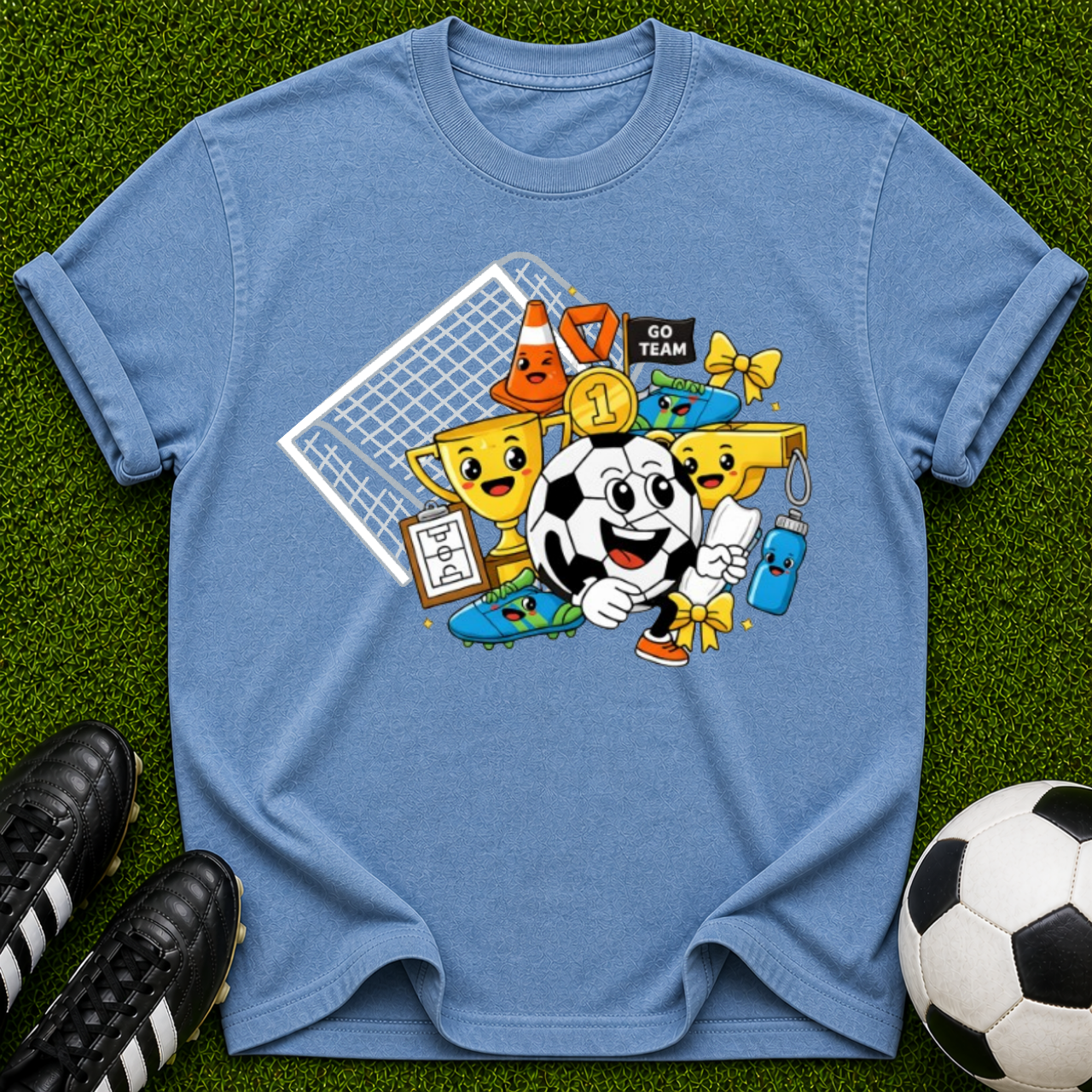 Retro Soccer Mascot collage T-shirt