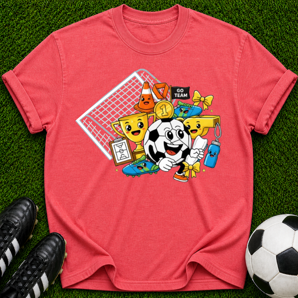 Retro Soccer Mascot collage T-shirt