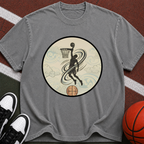 Basketball Dunk Silhouette T-shirt | Vintage Wave Hoop Design