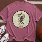 Basketball Dunk Silhouette T-shirt | Vintage Wave Hoop Design