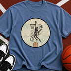 Basketball Dunk Silhouette T-shirt | Vintage Wave Hoop Design