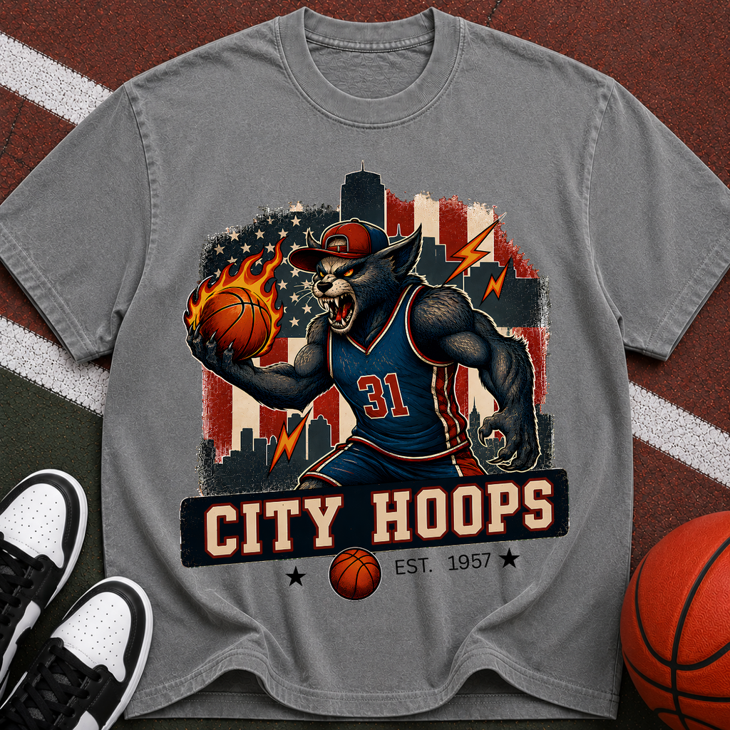 City Hoops Demon Basketball Player T-shirt