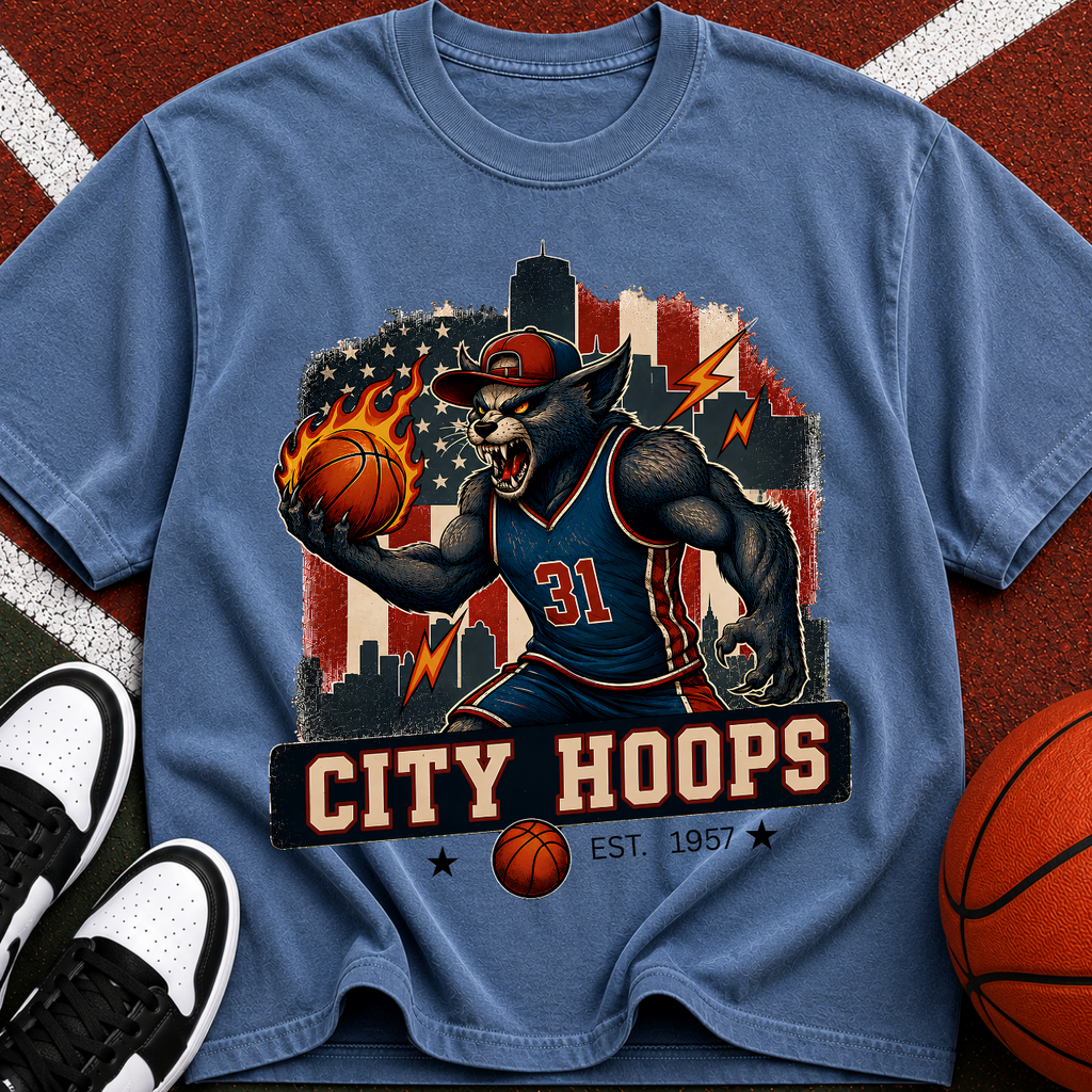 City Hoops Demon Basketball Player T-shirt