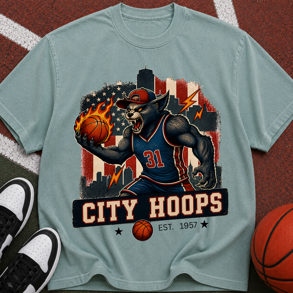 City Hoops Demon Basketball Player T-shirt