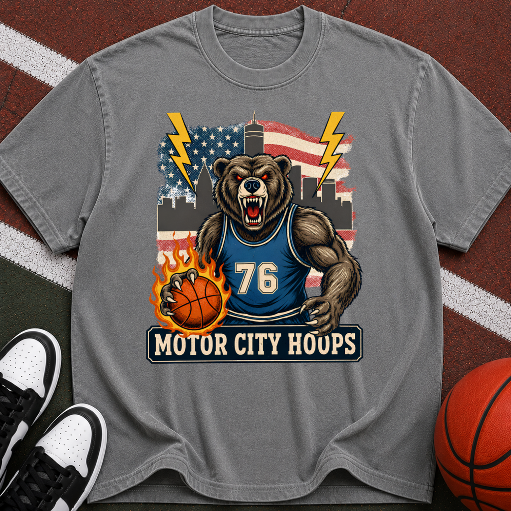 Motor City Hoops Bear Basketball T-shirt