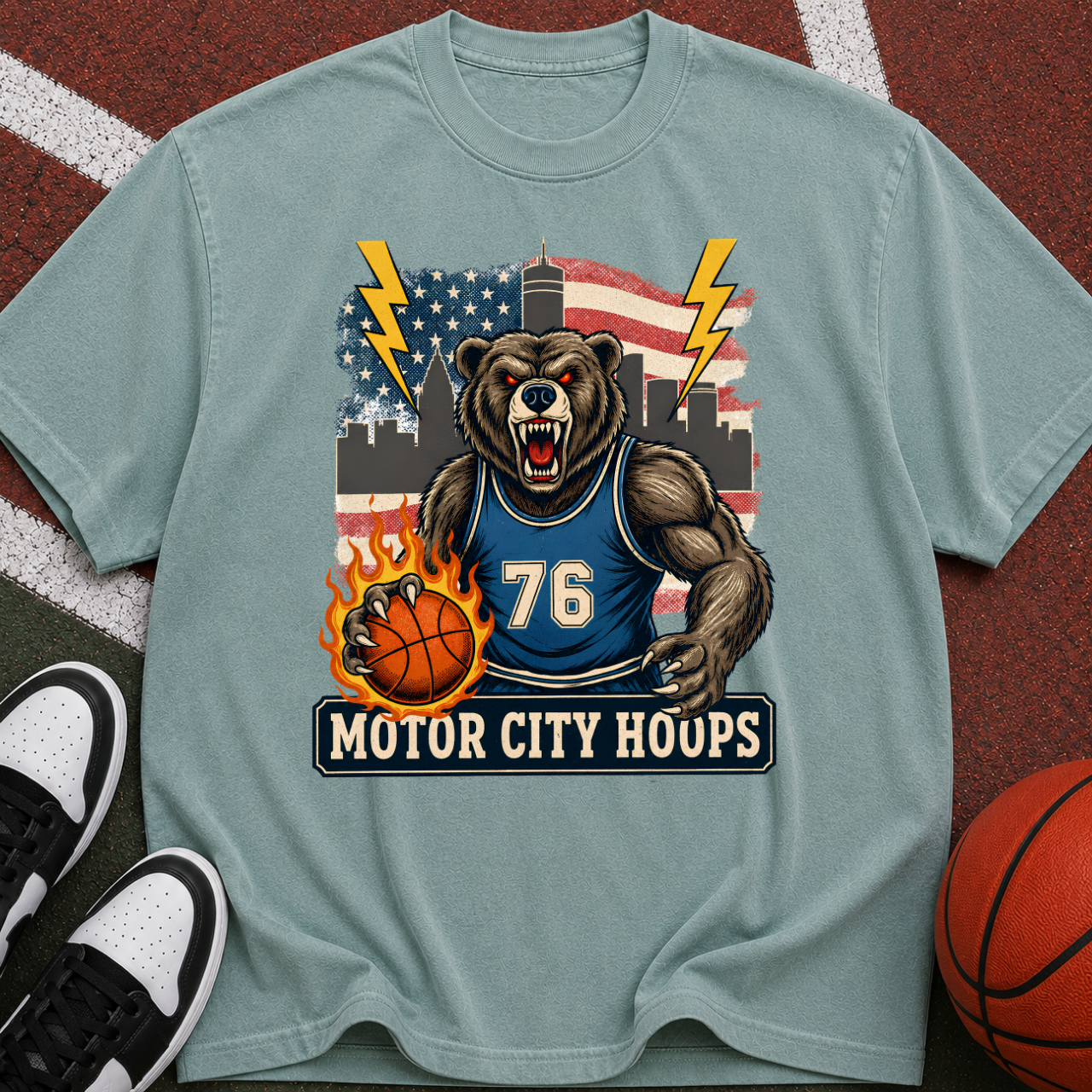 Motor City Hoops Bear Basketball T-shirt