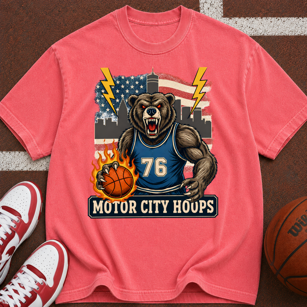 Motor City Hoops Bear Basketball T-shirt