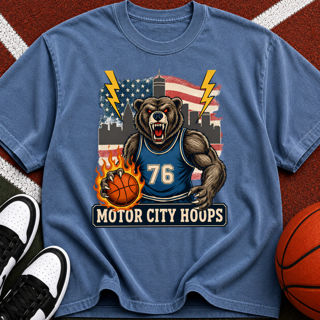 Motor City Hoops Bear Basketball T-shirt