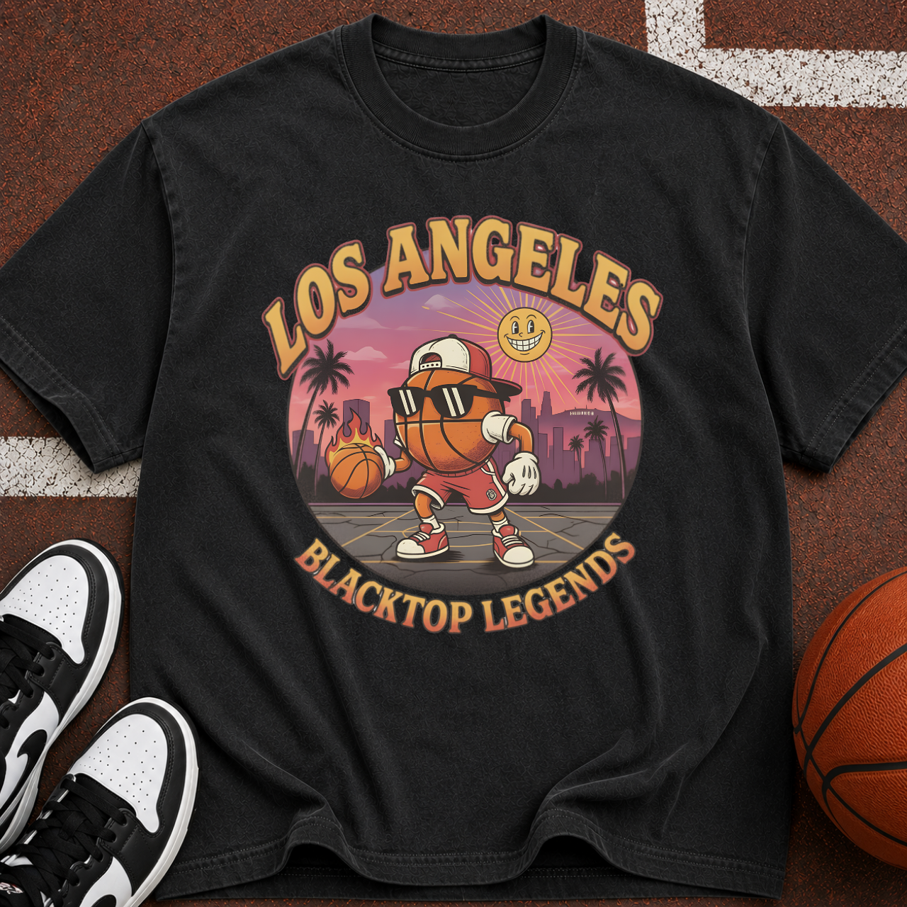 Los Angeles Basketball Cartoon Tee