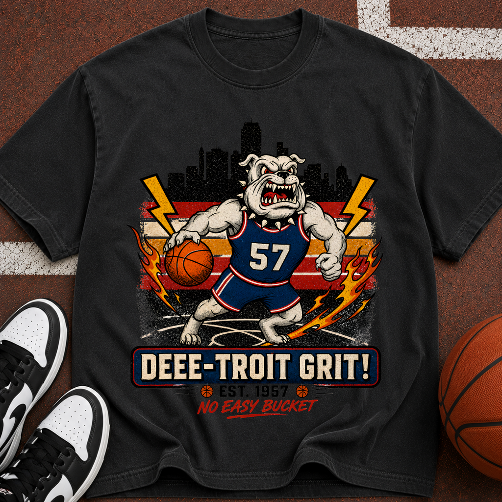 Detroit Grit Bulldog Basketball T-Shirt