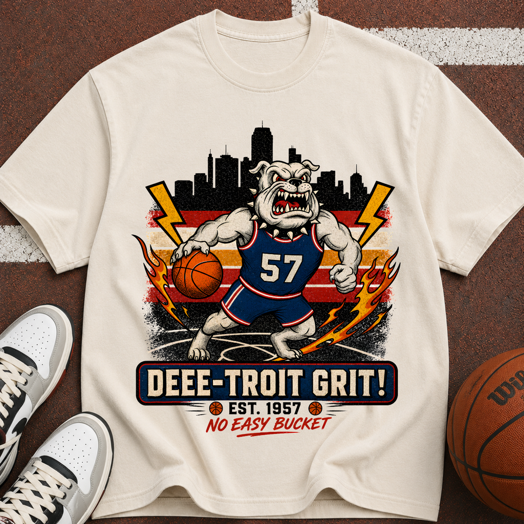Detroit Grit Bulldog Basketball T-Shirt