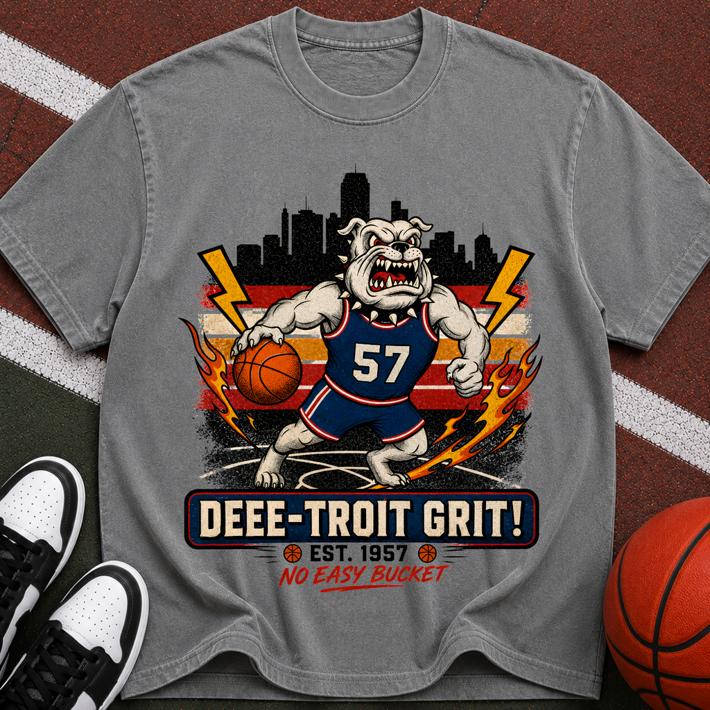 Detroit Grit Bulldog Basketball T-Shirt