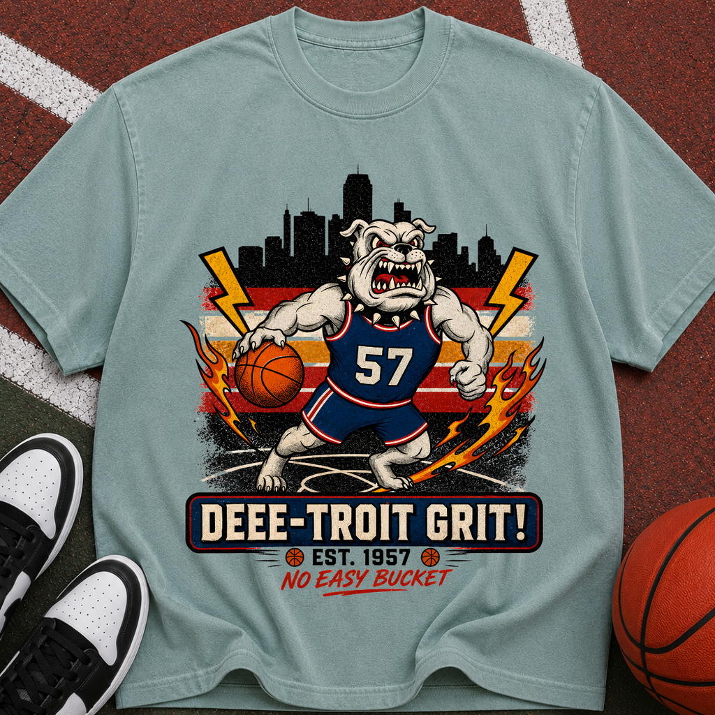 Detroit Grit Bulldog Basketball T-Shirt