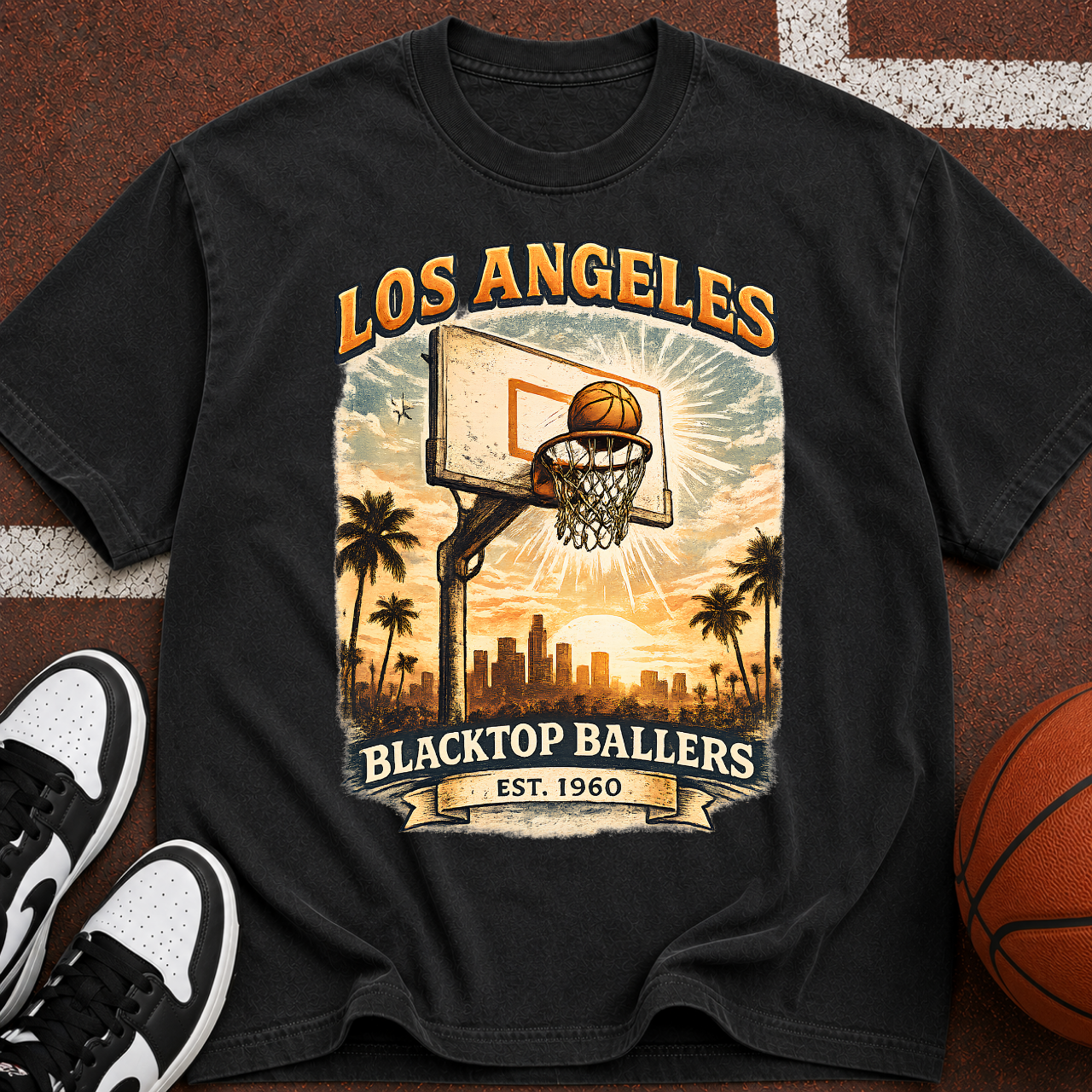 Los Angeles Blacktop Ballers Basketball T-Shirt