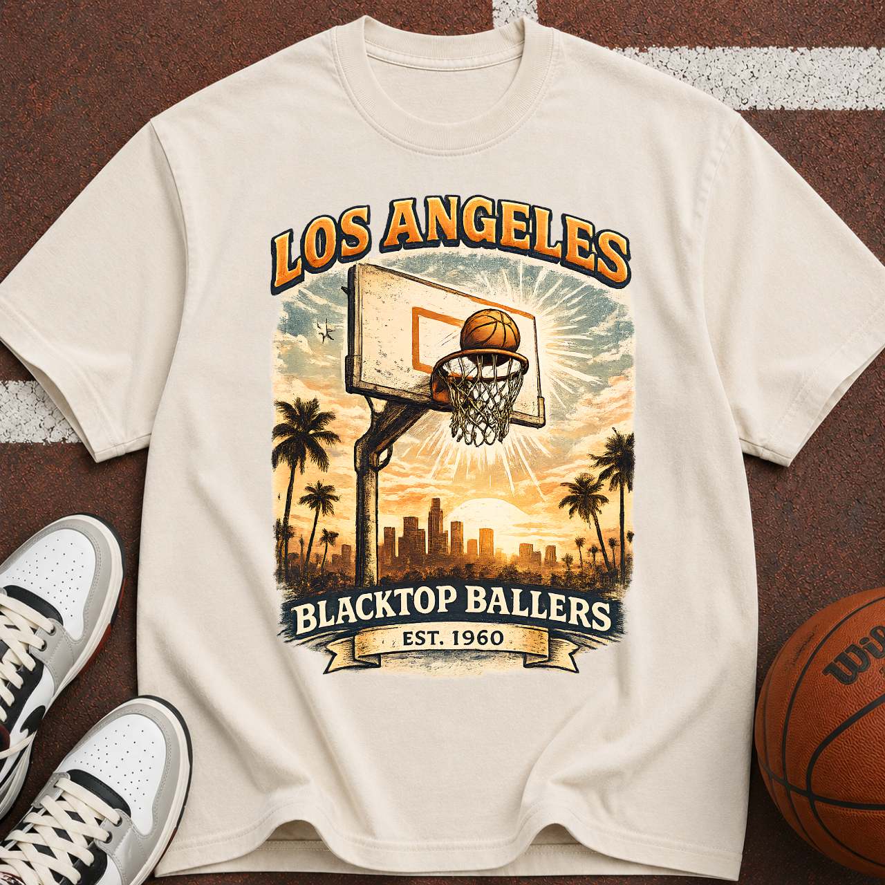 Los Angeles Blacktop Ballers Basketball T-Shirt