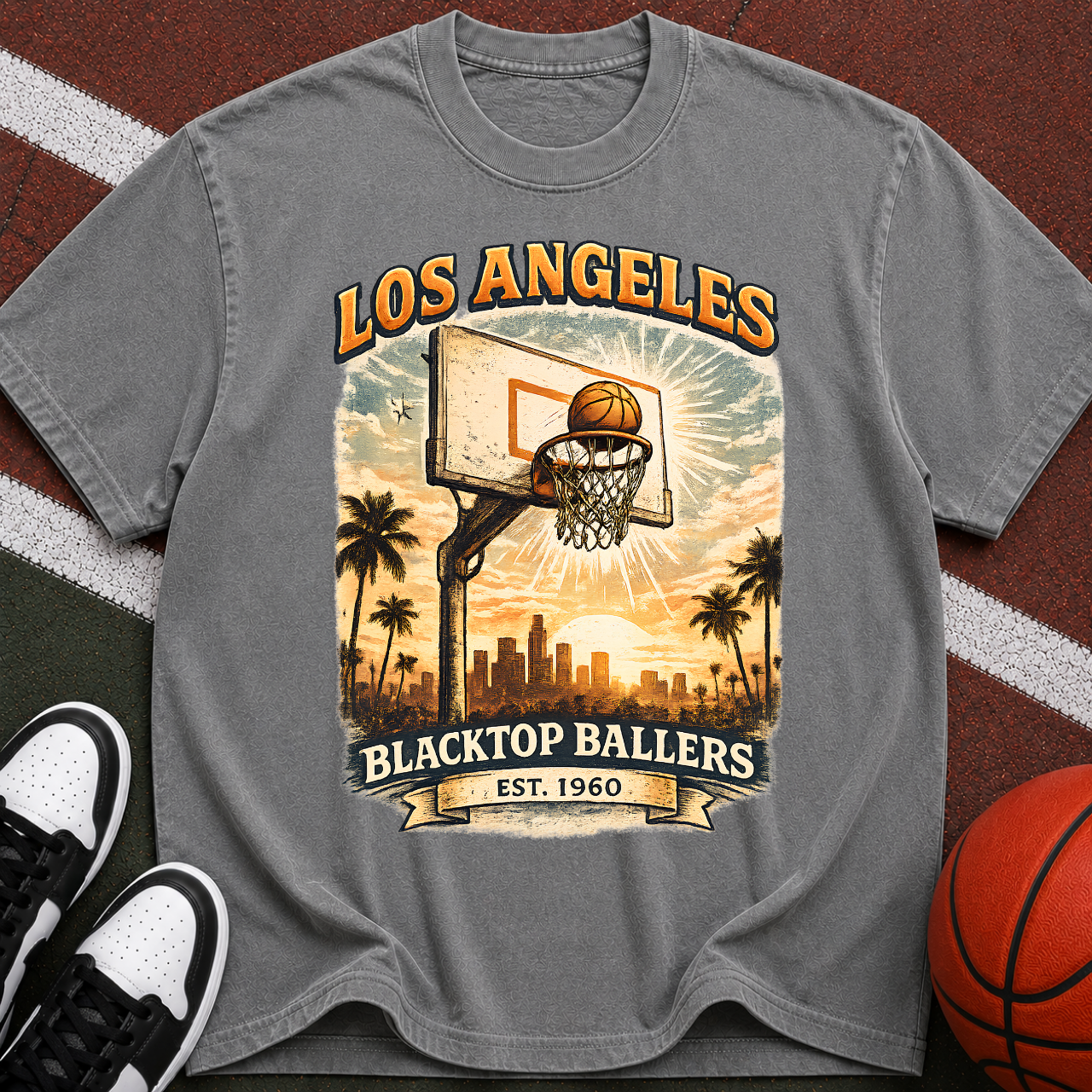 Los Angeles Blacktop Ballers Basketball T-Shirt