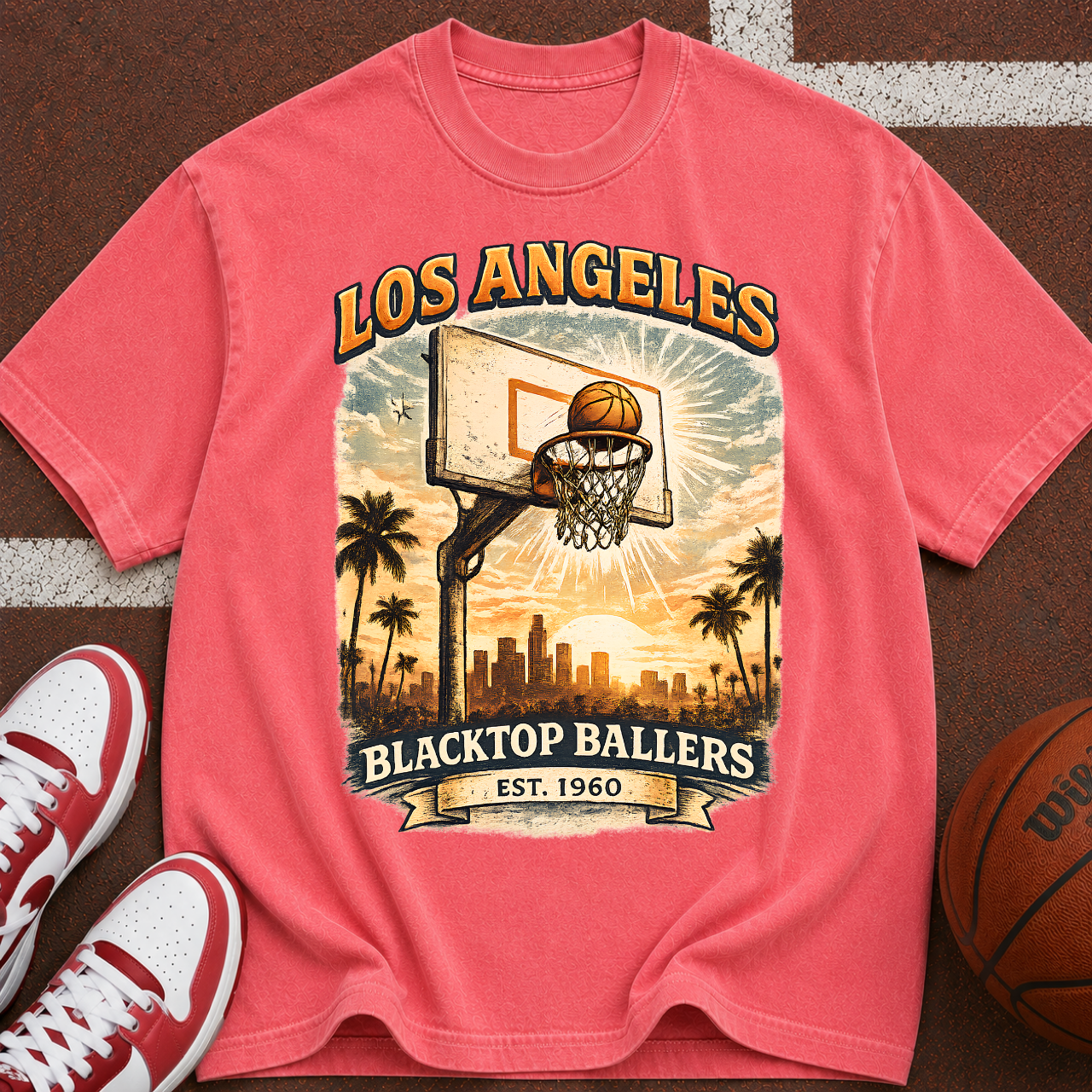 Los Angeles Blacktop Ballers Basketball T-Shirt