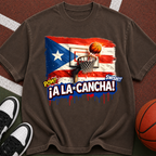Puerto Rico Basketball Flag graphic T-Shirt | ¡A La Cancha! street art design