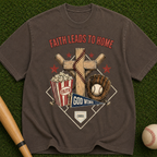 Faith Leads to Home T-Shirt — Christian Baseball & Faith Graphic Tee