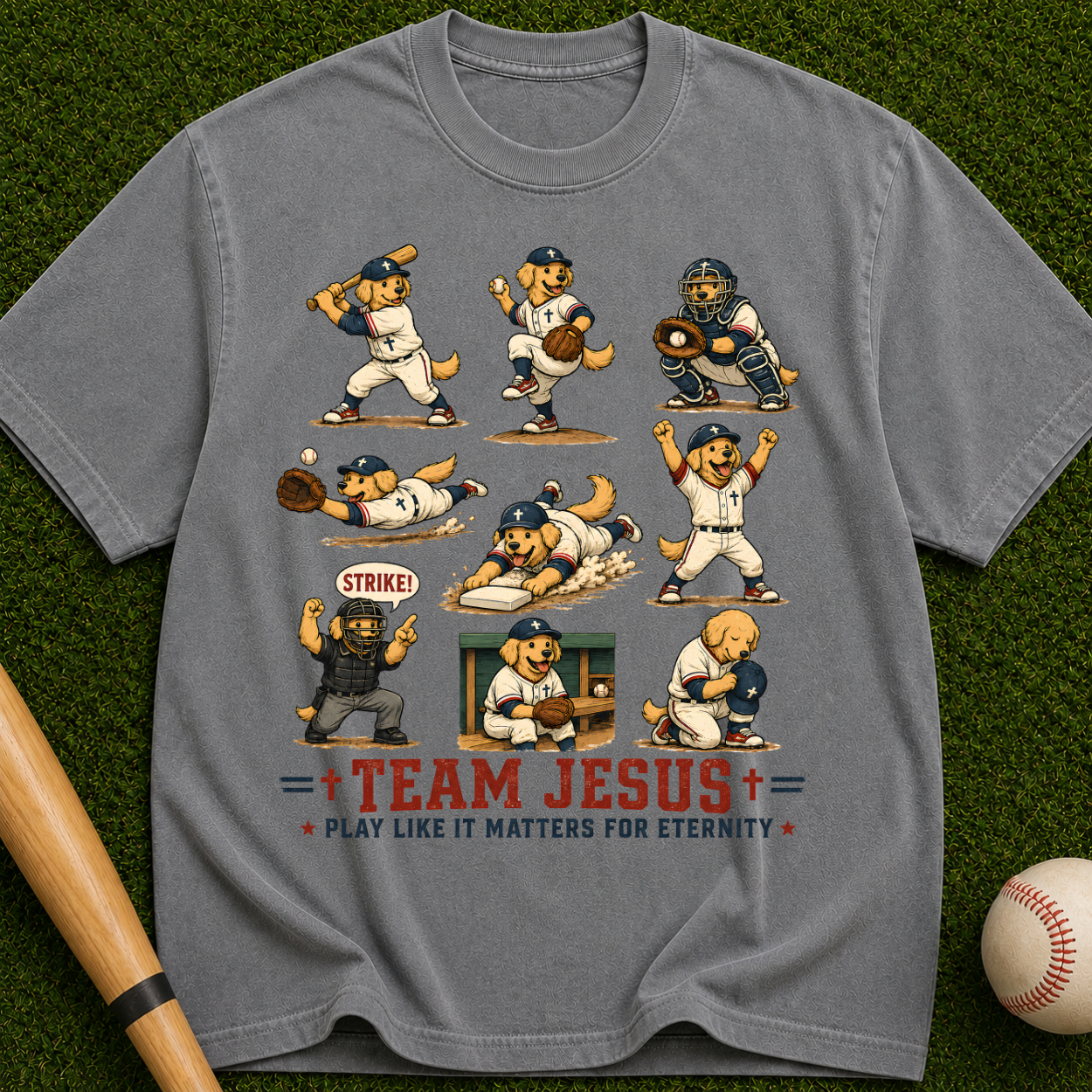 Team Jesus Baseball T-Shirt — Play Like It Matters for Eternity
