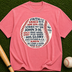 Faith & Baseball Word Art T-Shirt — John 3:16 Christian Sports Tee