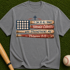 Philippians 4:13 Baseball Flag T-Shirt — I Can Do All Things Christian Tee