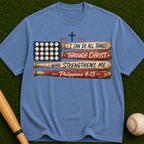 Philippians 4:13 Baseball Flag T-Shirt — I Can Do All Things Christian Tee