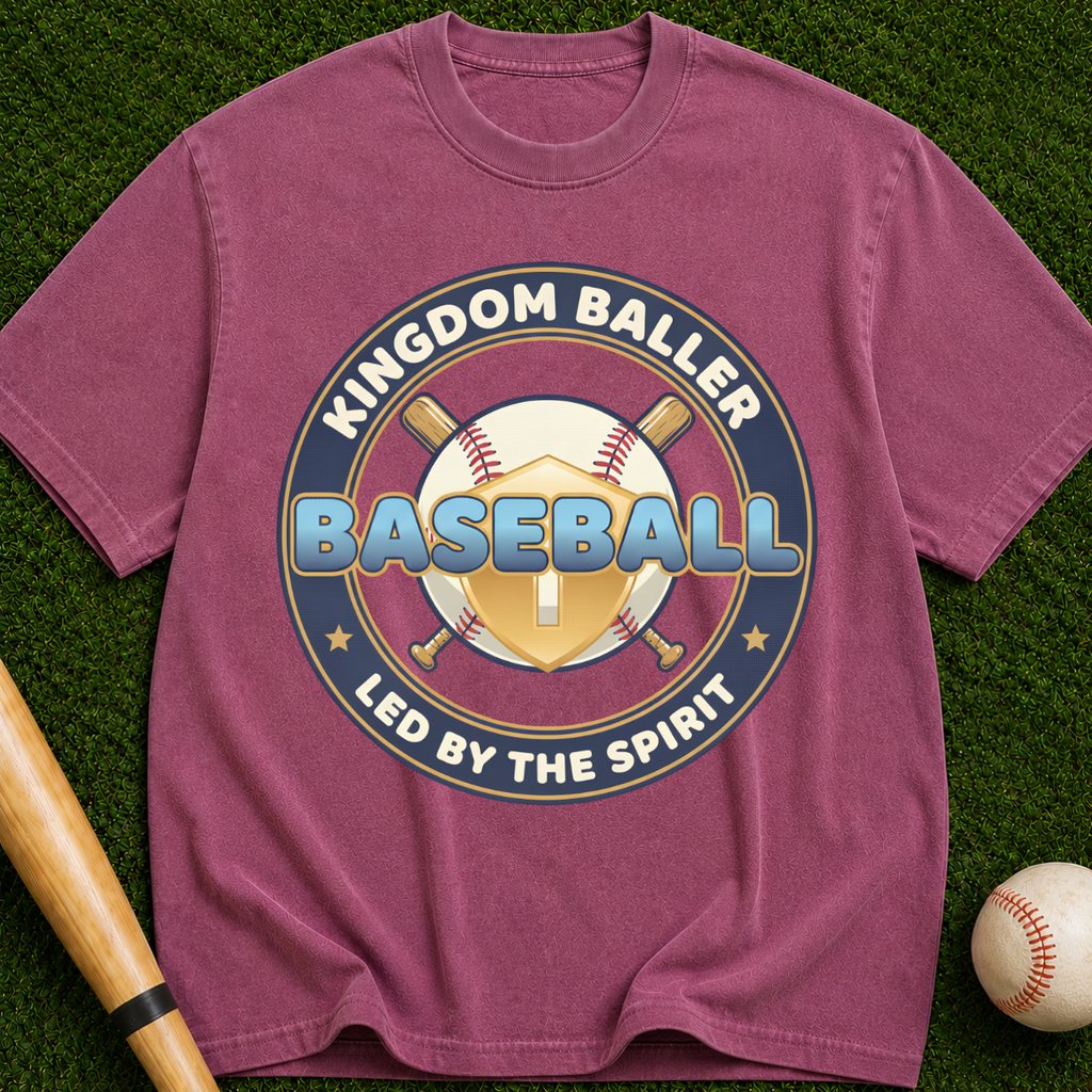 Baseball "Kingdom Baller" Led By The Spirit Graphic Tee