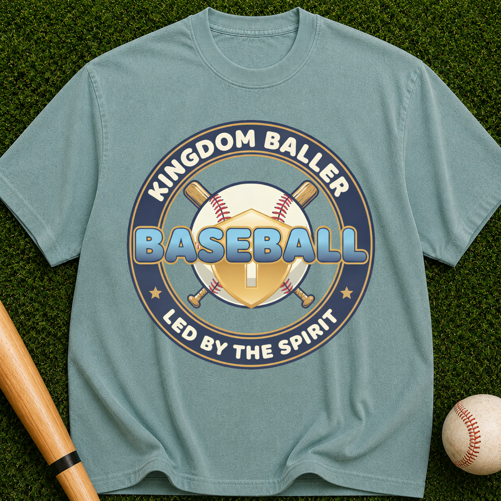 Baseball "Kingdom Baller" Led By The Spirit Graphic Tee