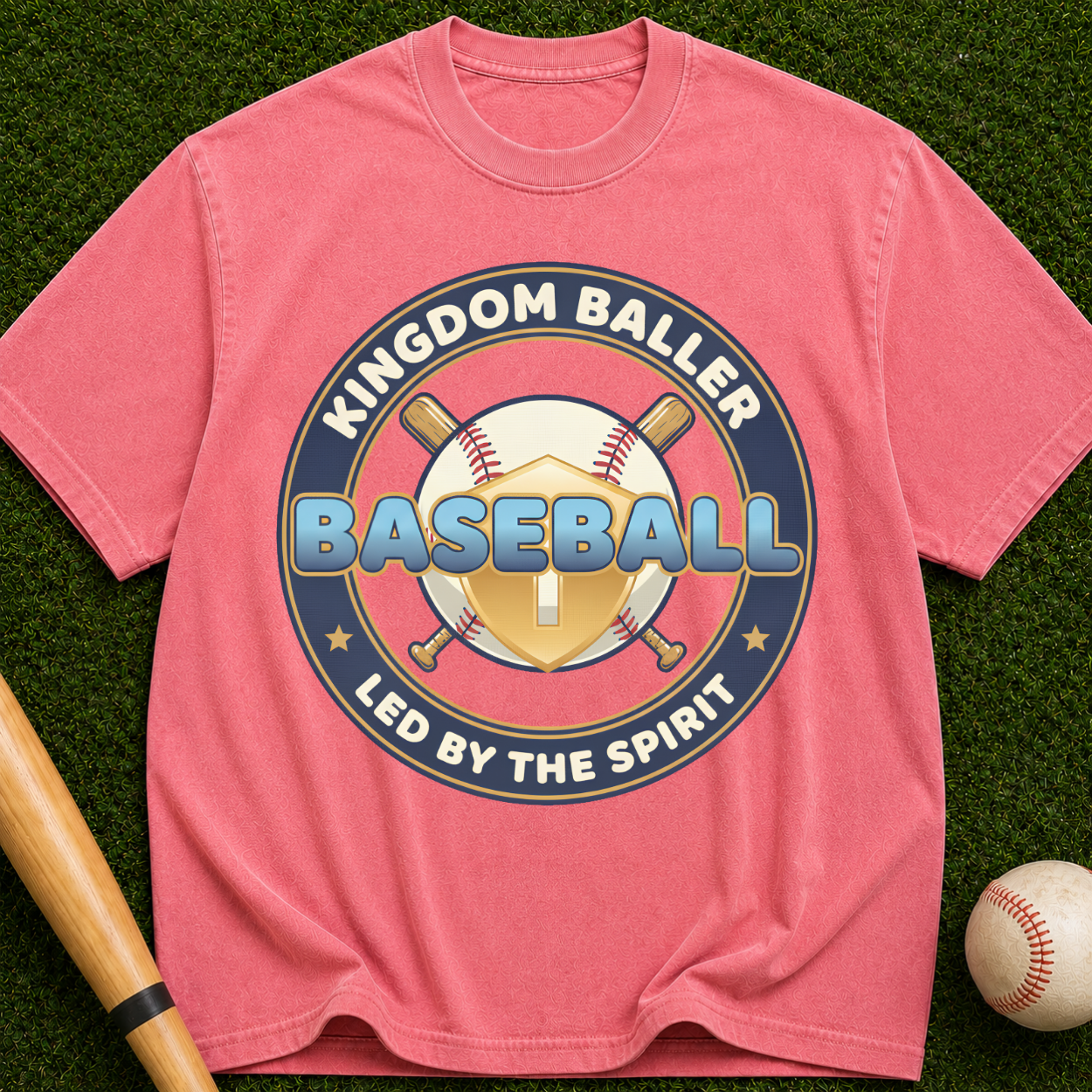 Baseball "Kingdom Baller" Led By The Spirit Graphic Tee