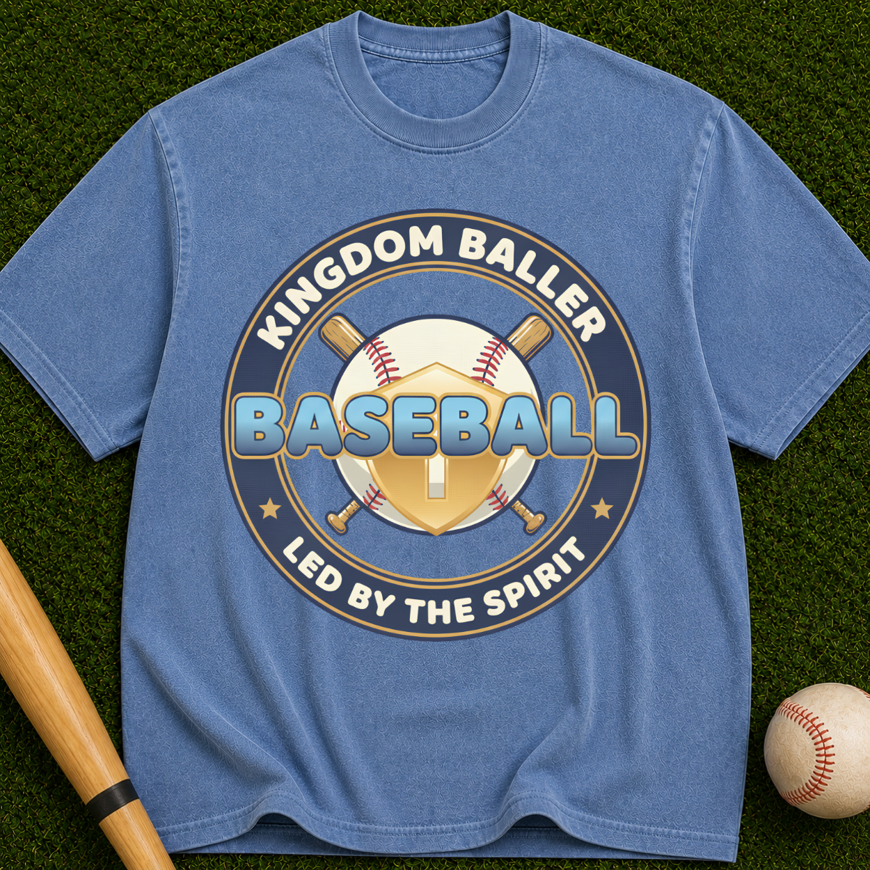 Baseball "Kingdom Baller" Led By The Spirit Graphic Tee