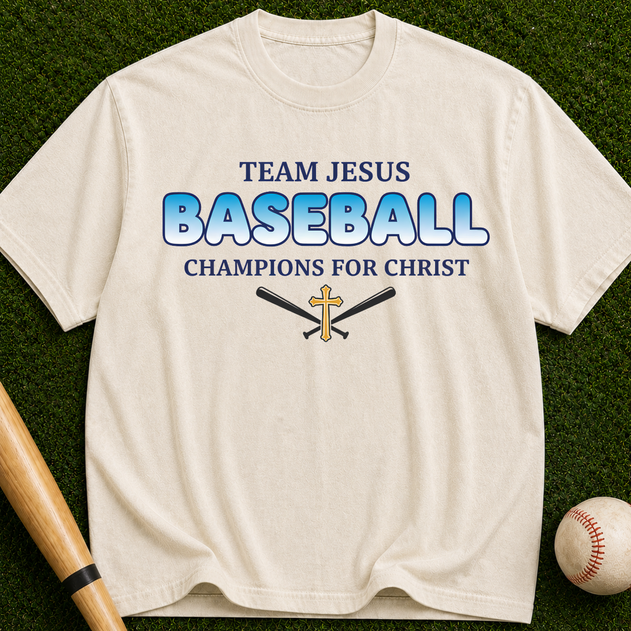 Team Jesus Baseball Champions for Christ Graphic Tee