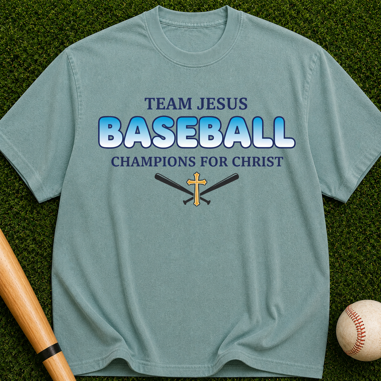 Team Jesus Baseball Champions for Christ Graphic Tee