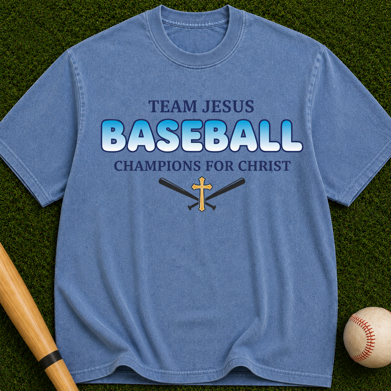 Team Jesus Baseball Champions for Christ Graphic Tee