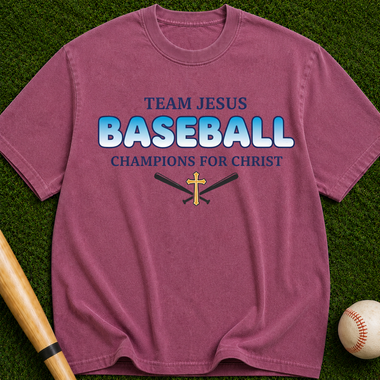 Team Jesus Baseball Champions for Christ Graphic Tee