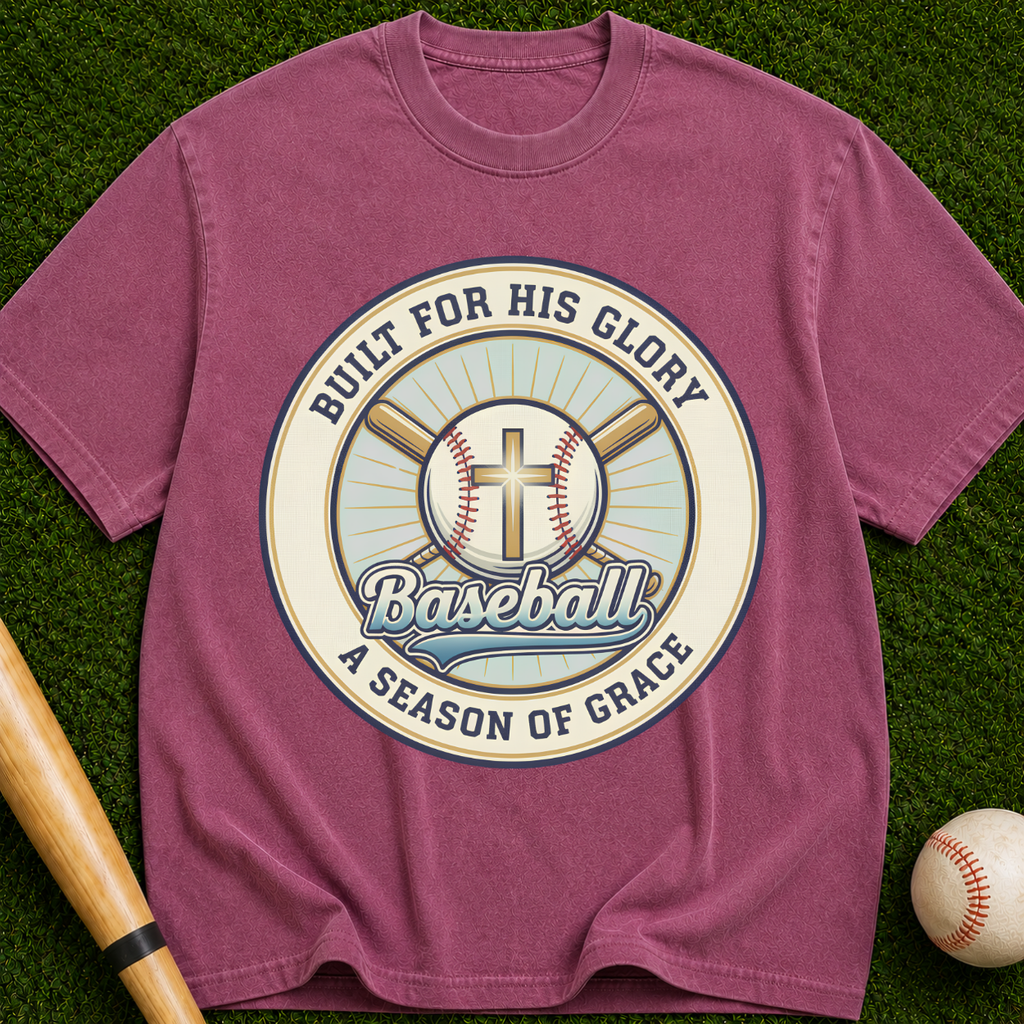 Built For His Glory Baseball "A Season of Grace" Christian Sports Tee