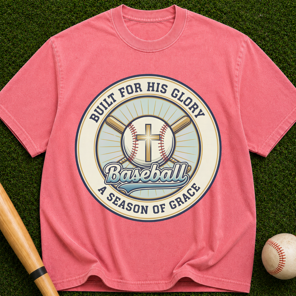 Built For His Glory Baseball "A Season of Grace" Christian Sports Tee