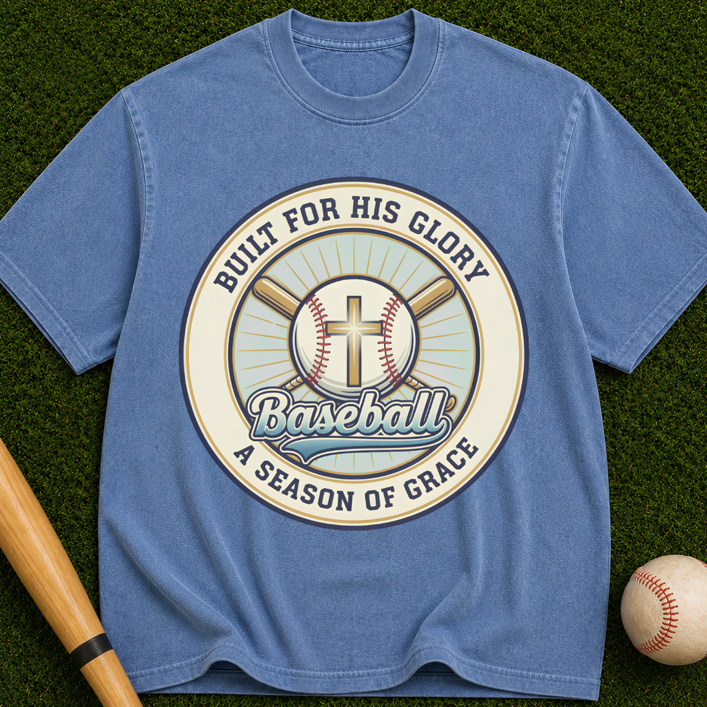Built For His Glory Baseball "A Season of Grace" Christian Sports Tee