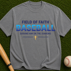 Field of Faith Baseball — "Serving Him on the Diamond" Christian Baseball Tee