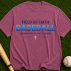 Field of Faith Baseball — "Serving Him on the Diamond" Christian Baseball Tee