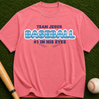 Team Jesus Baseball  #1 In His Eyes” Christian Faith Tee