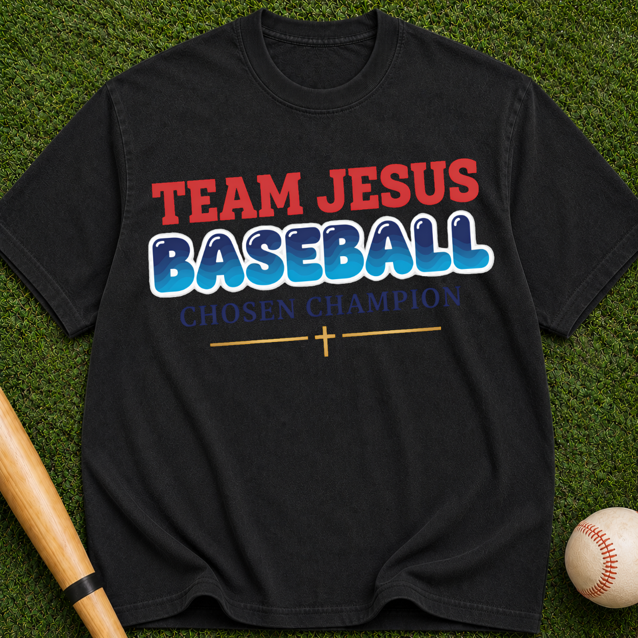 Team Jesus Baseball T-Shirt — Chosen Champion Christian Tee