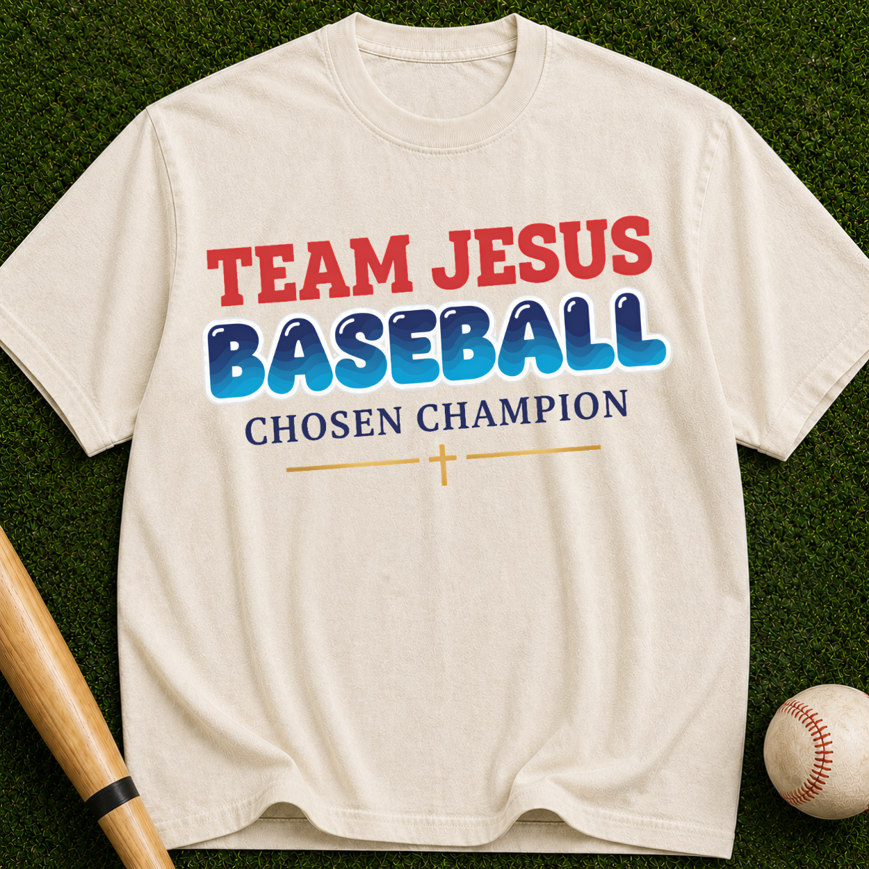 Team Jesus Baseball T-Shirt — Chosen Champion Christian Tee