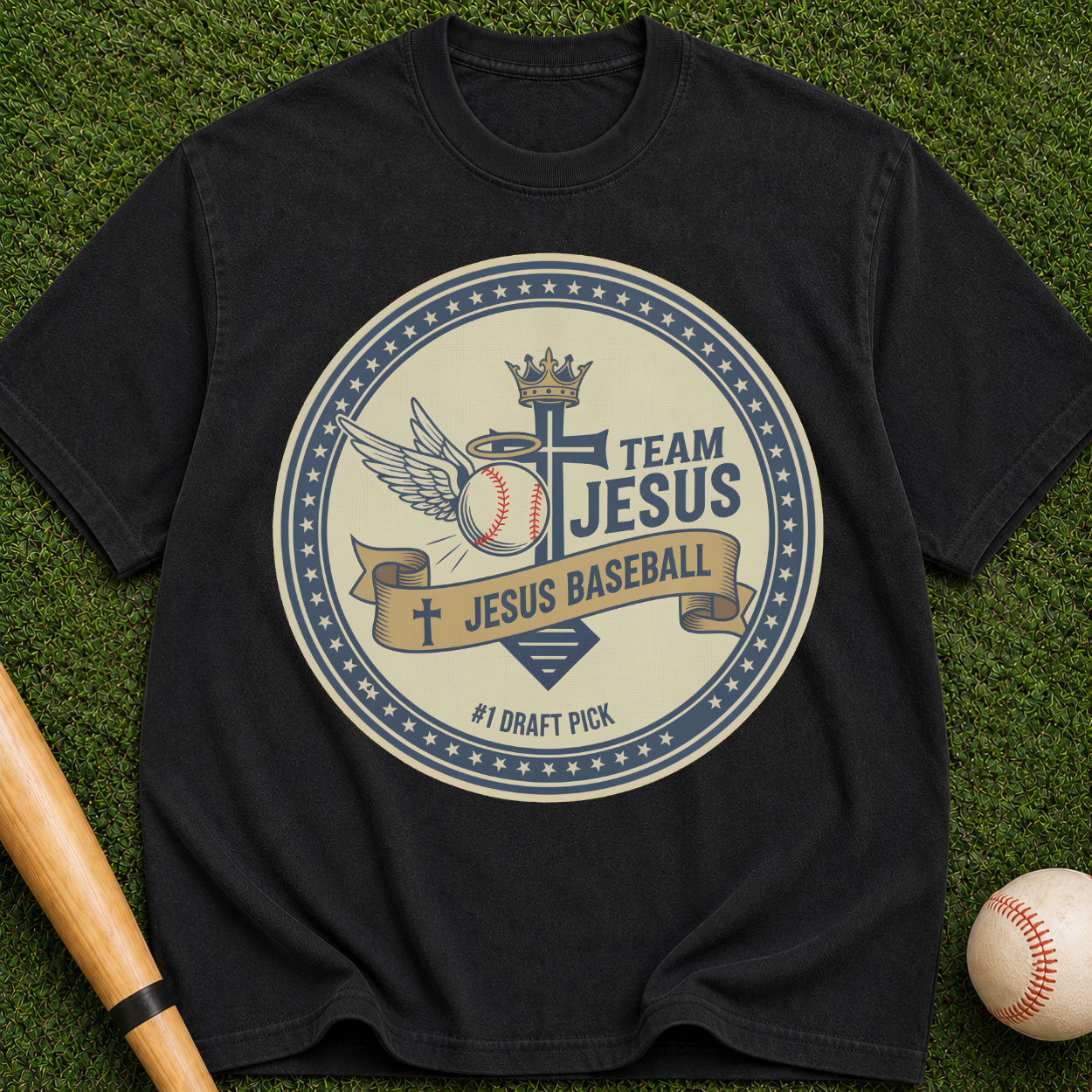 Team Jesus Baseball T-Shirt — Christian Faith & Baseball Graphic Tee